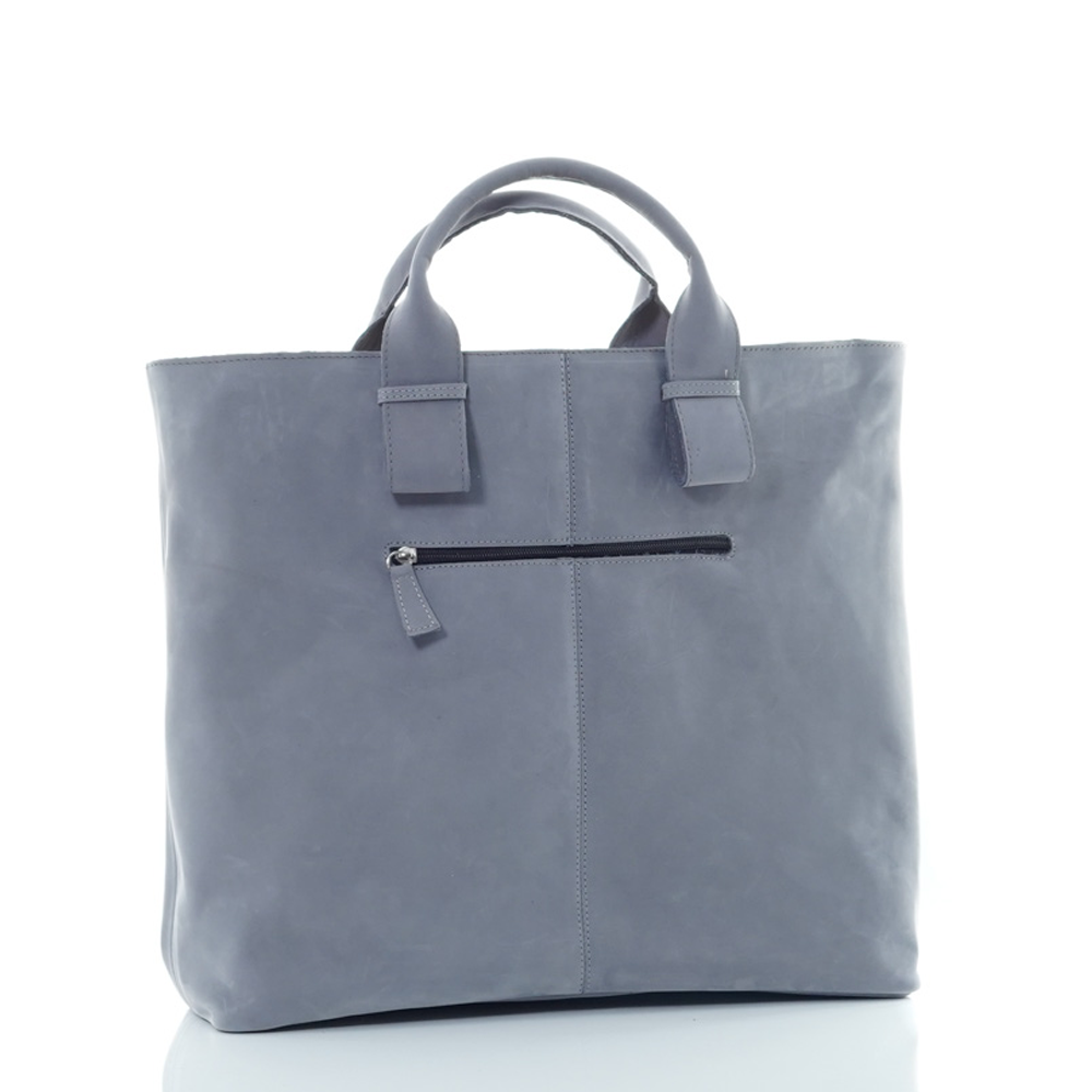 Дамска чанта от естествена италианска кожа модел LAURA grigio n
